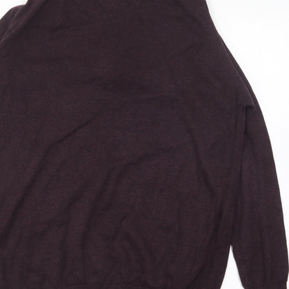 Threadbare Mens Purple Collared Cotton Pullover Jumper Size L