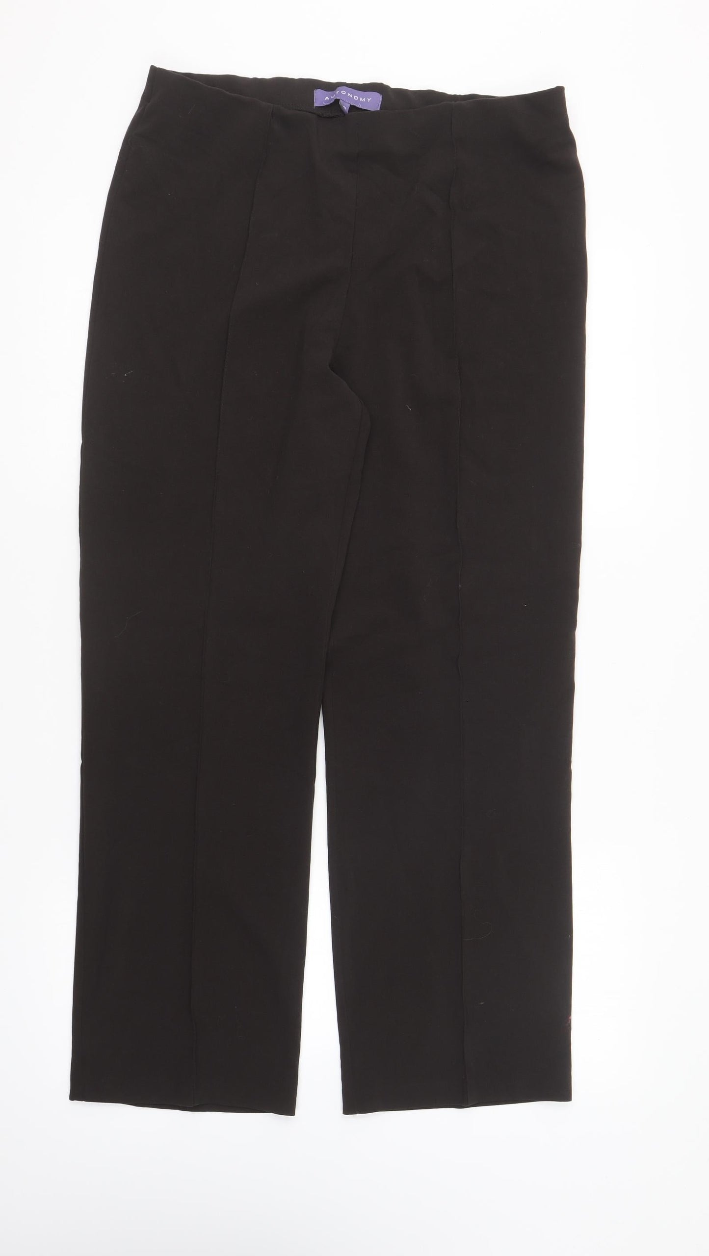 Autonomy Womens Brown Polyester Trousers Size 12 L26 in Regular