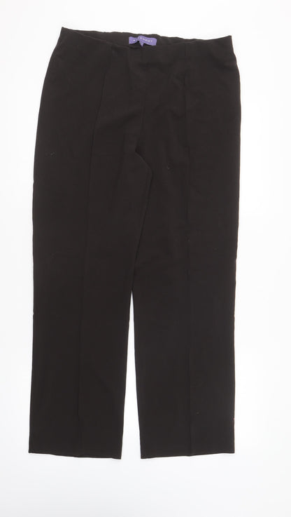 Autonomy Womens Brown Polyester Trousers Size 12 L26 in Regular