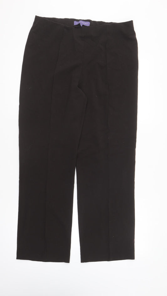 Autonomy Womens Brown Polyester Trousers Size 12 L26 in Regular