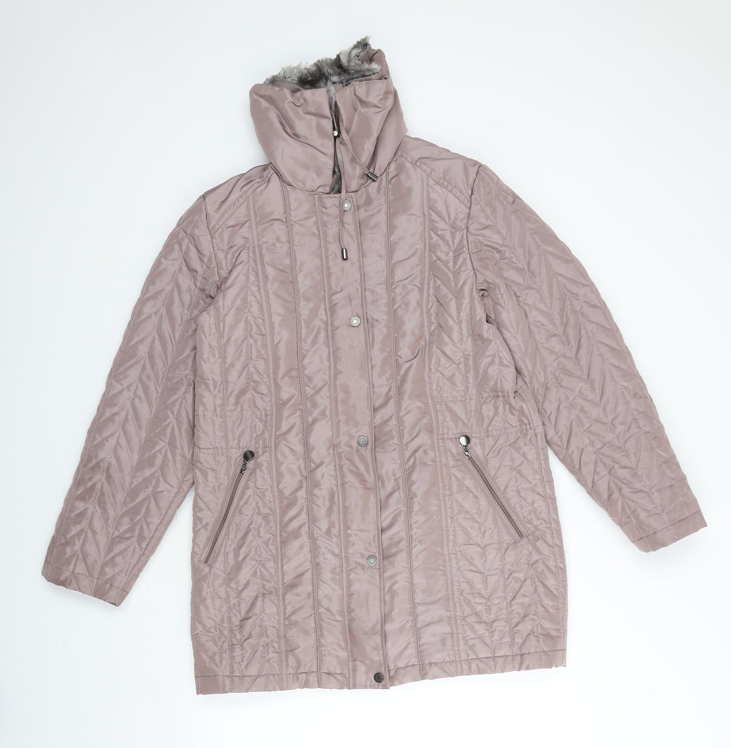 Womens UK Size S Klass Pink Parka Coat