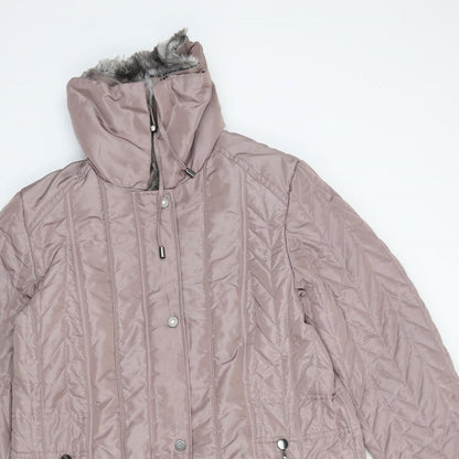 Womens UK Size S Klass Pink Parka Coat