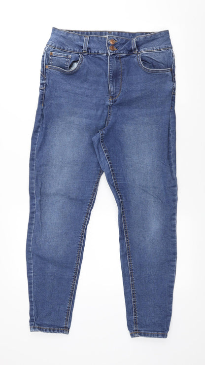 New Look Womens Blue Cotton Skinny Jeans Size L L25 in Regular