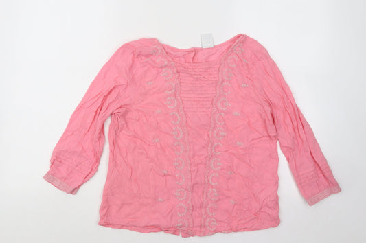 Womens UK Size XS VERO MODA Pink Basic Button-Up