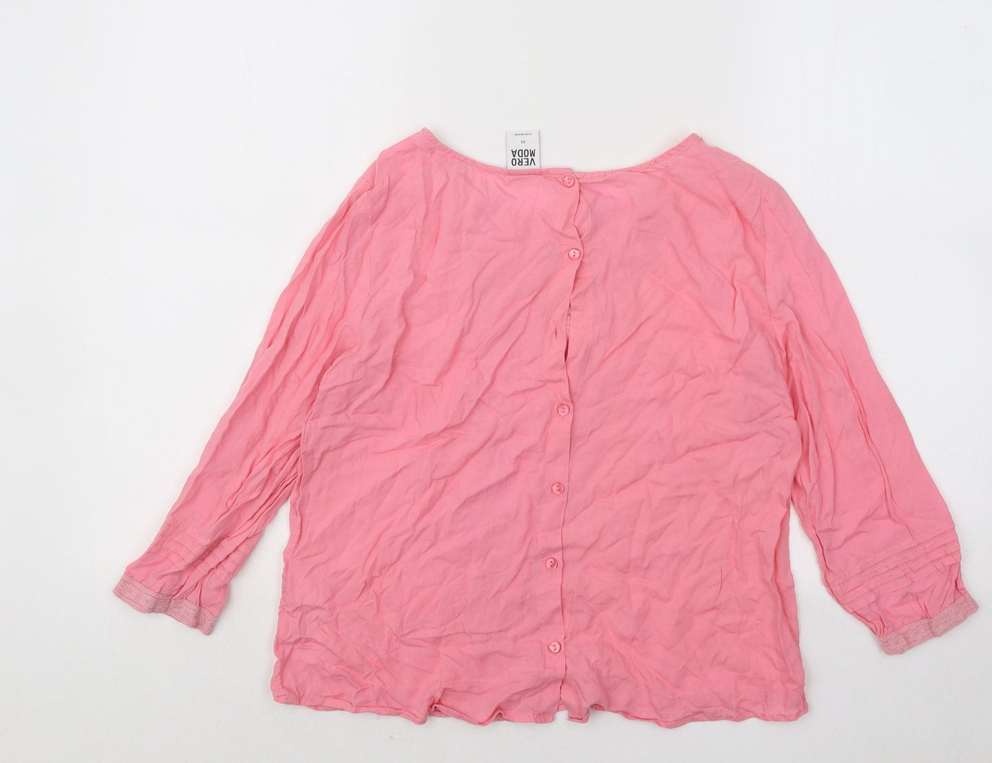 Womens UK Size XS VERO MODA Pink Basic Button-Up