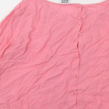 Womens UK Size XS VERO MODA Pink Basic Button-Up