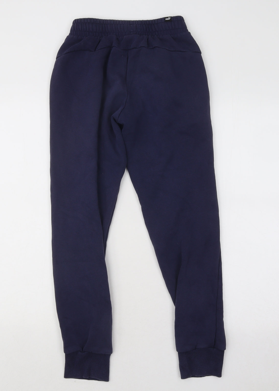 PUMA Womens Blue Cotton Jogger Trousers Size XS L25 in Regular