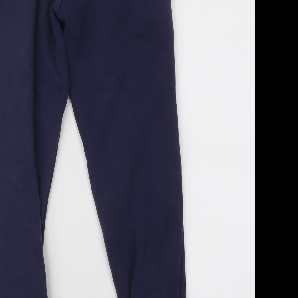 PUMA Womens Blue Cotton Jogger Trousers Size XS L25 in Regular