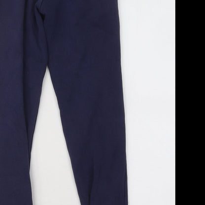 PUMA Womens Blue Cotton Jogger Trousers Size XS L25 in Regular