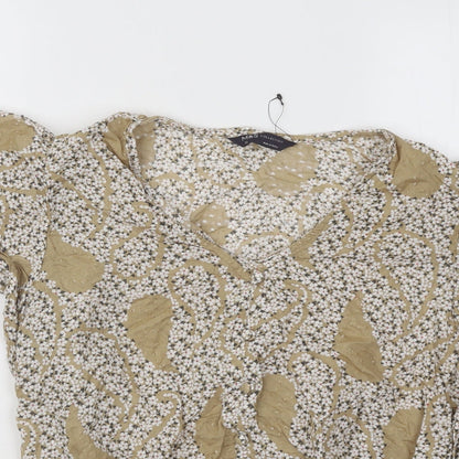 Womens UK Size 12 Marks and Spencer Beige Basic T-Shirt