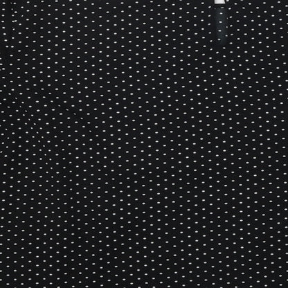 Dunnes Stores Womens Black Polka Dot Viscose Basic Blouse Size L Round Neck