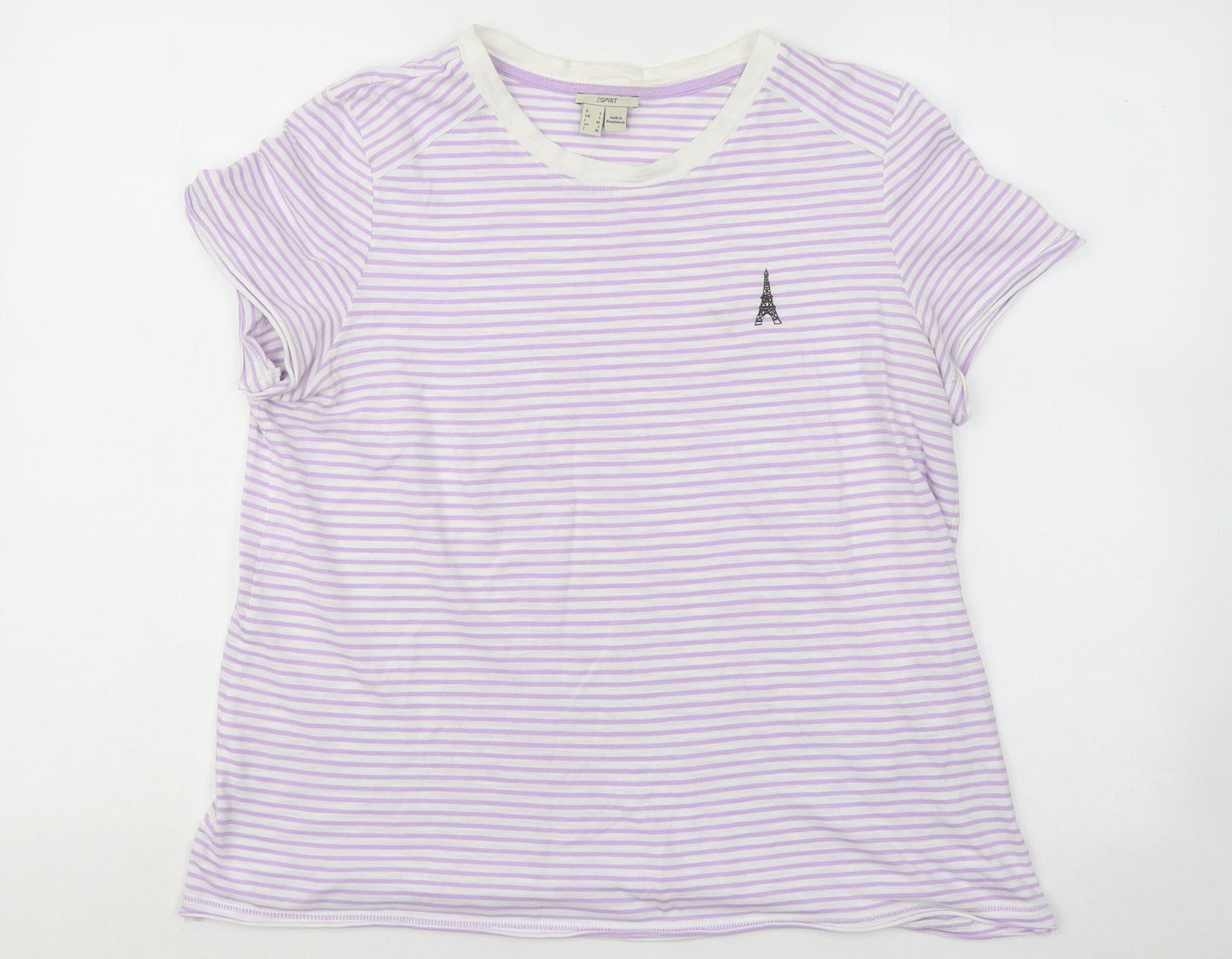 Womens UK Size L espirit Purple Basic T-Shirt