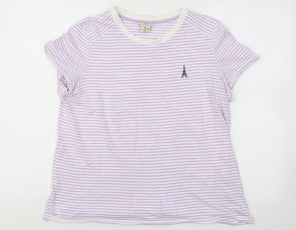 Womens UK Size L espirit Purple Basic T-Shirt