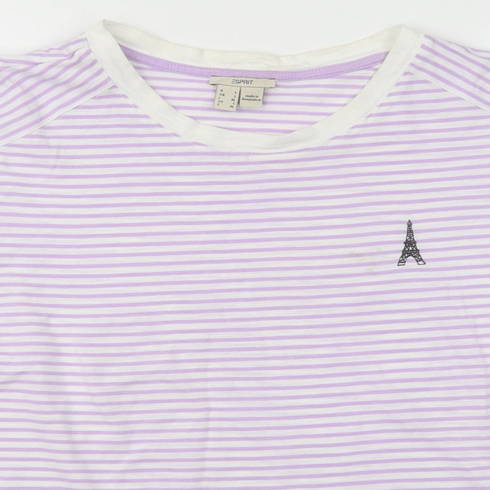 Womens UK Size L espirit Purple Basic T-Shirt
