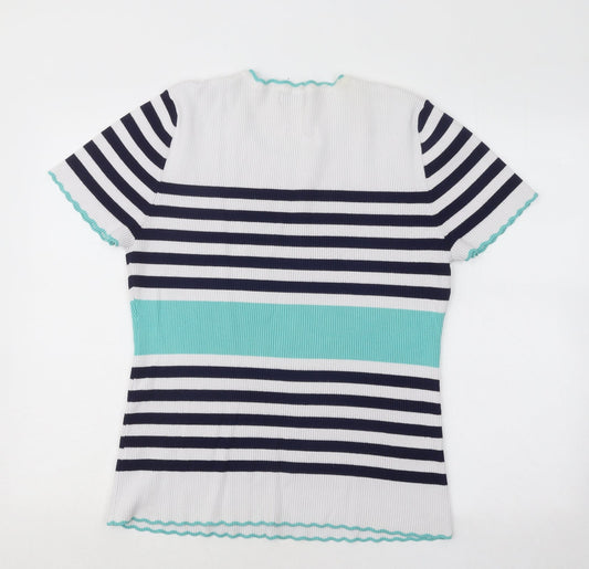 Gerard Womens Multicoloured Round Neck Striped Viscose Pullover Jumper Size L