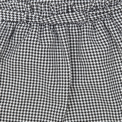 New Look Womens Black Geometric Polyester Mini Skirt Size 10 Tie