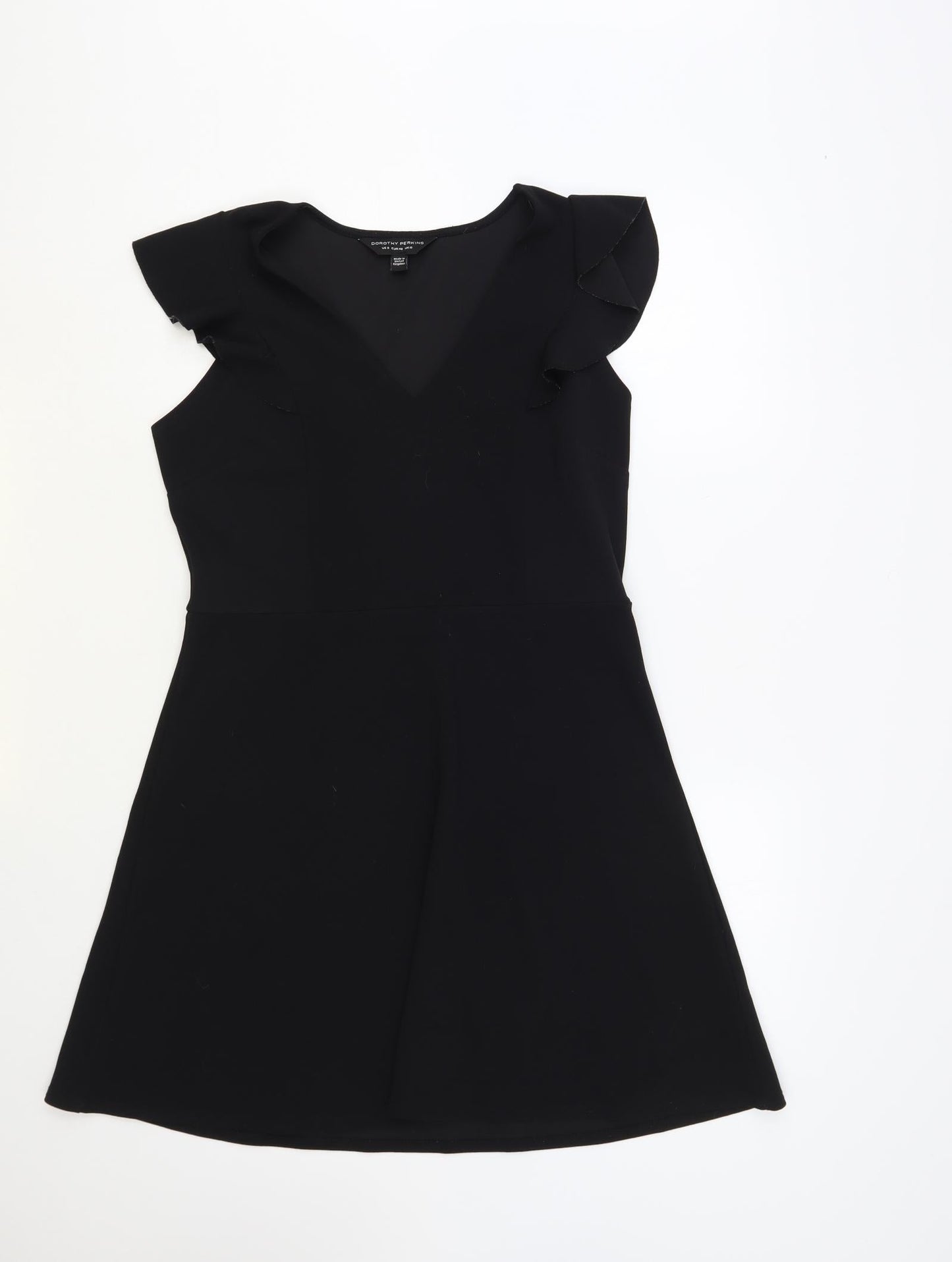 Dorothy Perkins Womens Black Polyester Fit & Flare Size 12 V-Neck Pullover