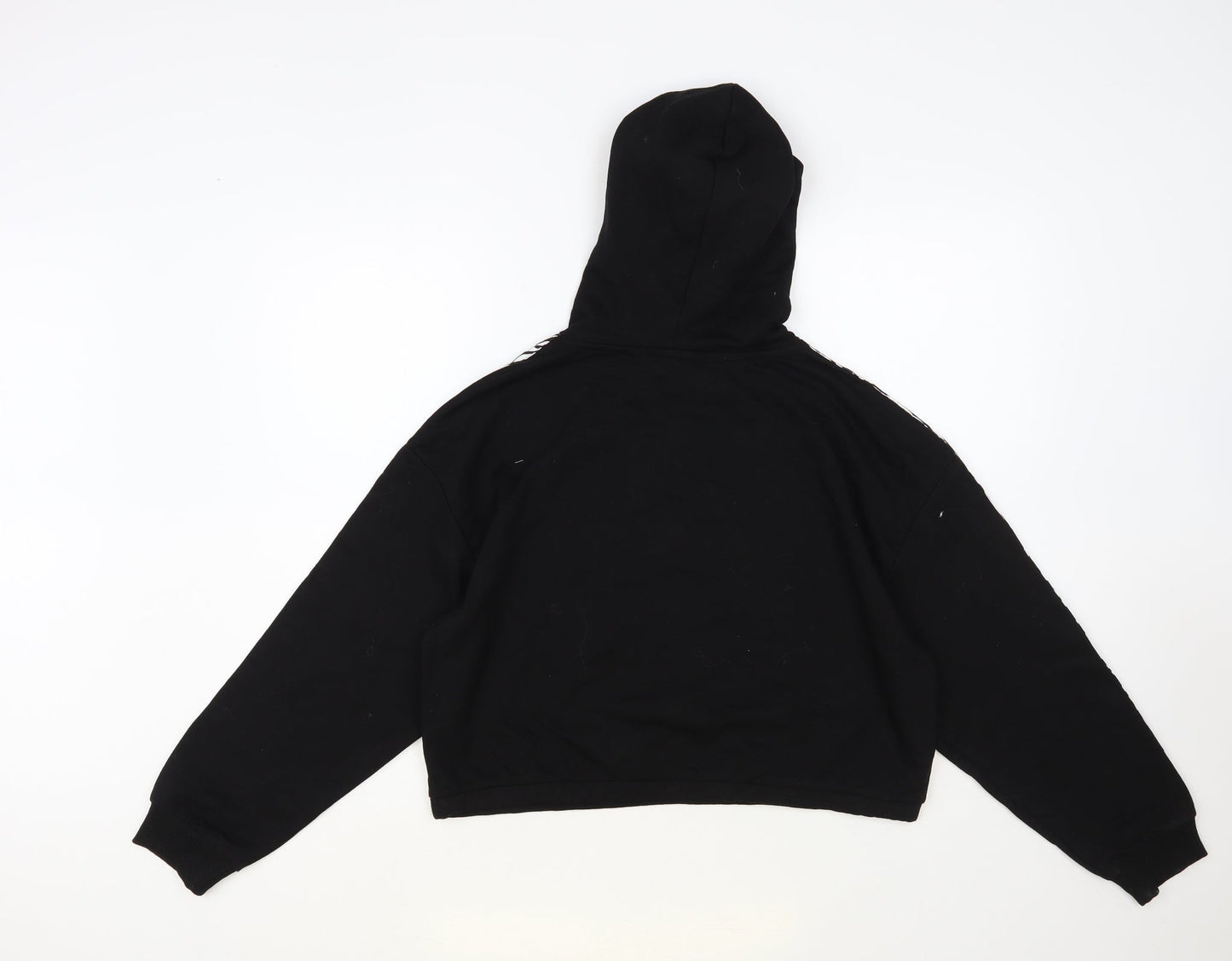 Brave Soul Womens Black Animal Print Cotton Pullover Hoodie Size M Pullover - Cropped