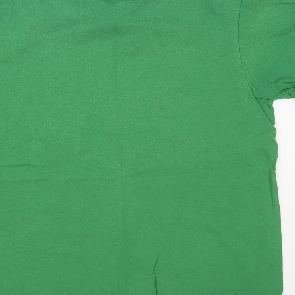 Port & Company Boys Green Cotton Pullover T-Shirt Size 11-12 Years Crew Neck Pullover - Leprechaun