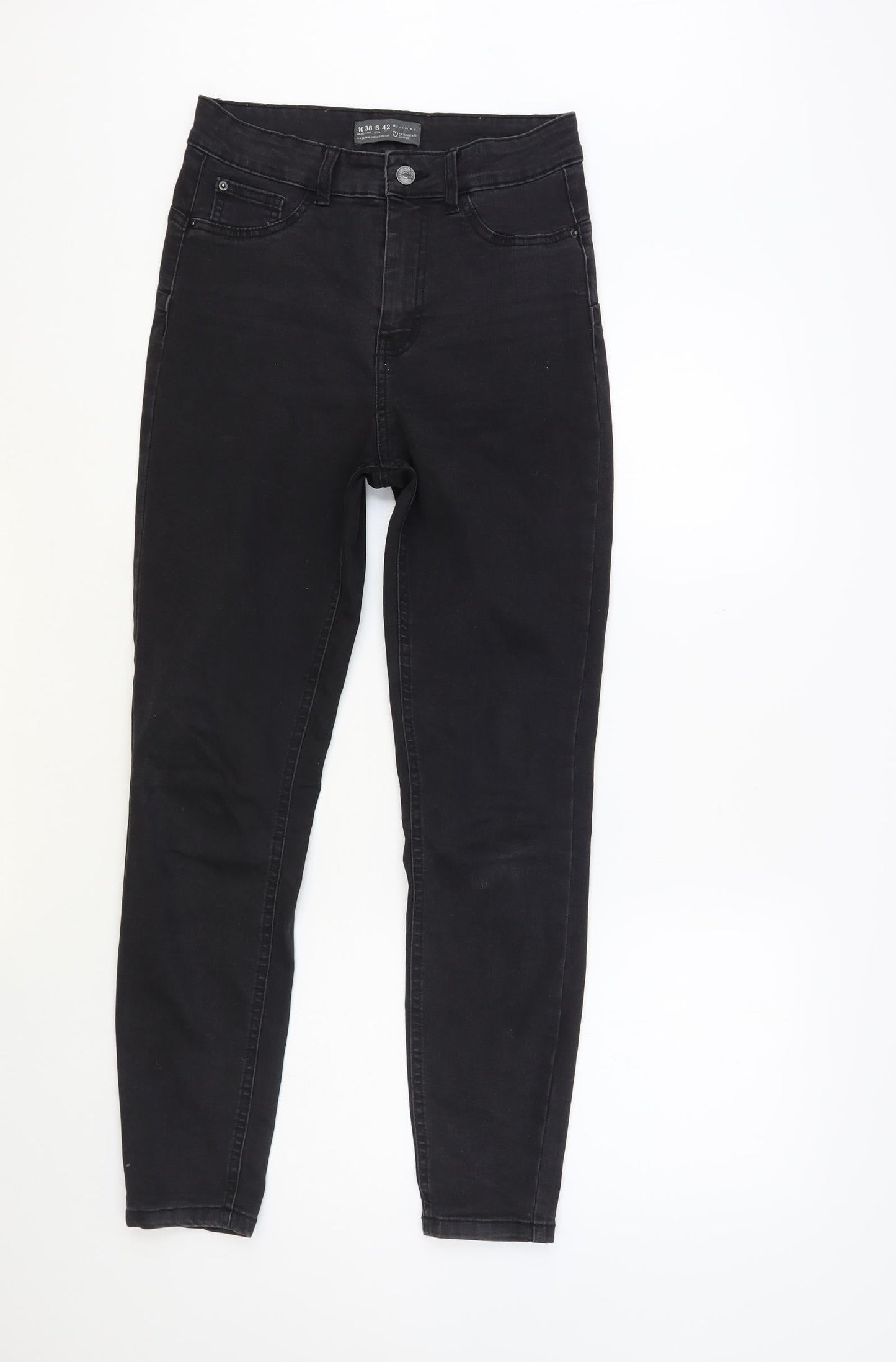 Denim Co. Womens Black Cotton Skinny Jeans Size 10 L30 in Regular Button