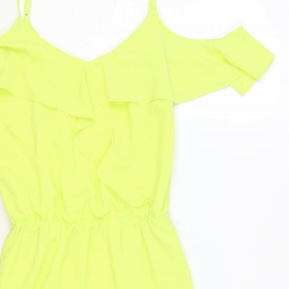 Oasis Womens Green Polyester A-Line Size 8 V-Neck Pullover