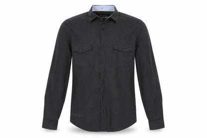 Mens UK Size S River Island Black  Button-Up Long Sleeve Casual Shirt