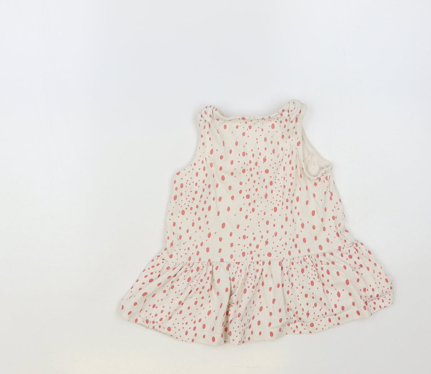 George Girls White Spotted Cotton Basic Tank Size 4-5 Years Round Neck Pullover