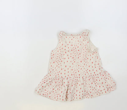 George Girls White Spotted Cotton Basic Tank Size 4-5 Years Round Neck Pullover