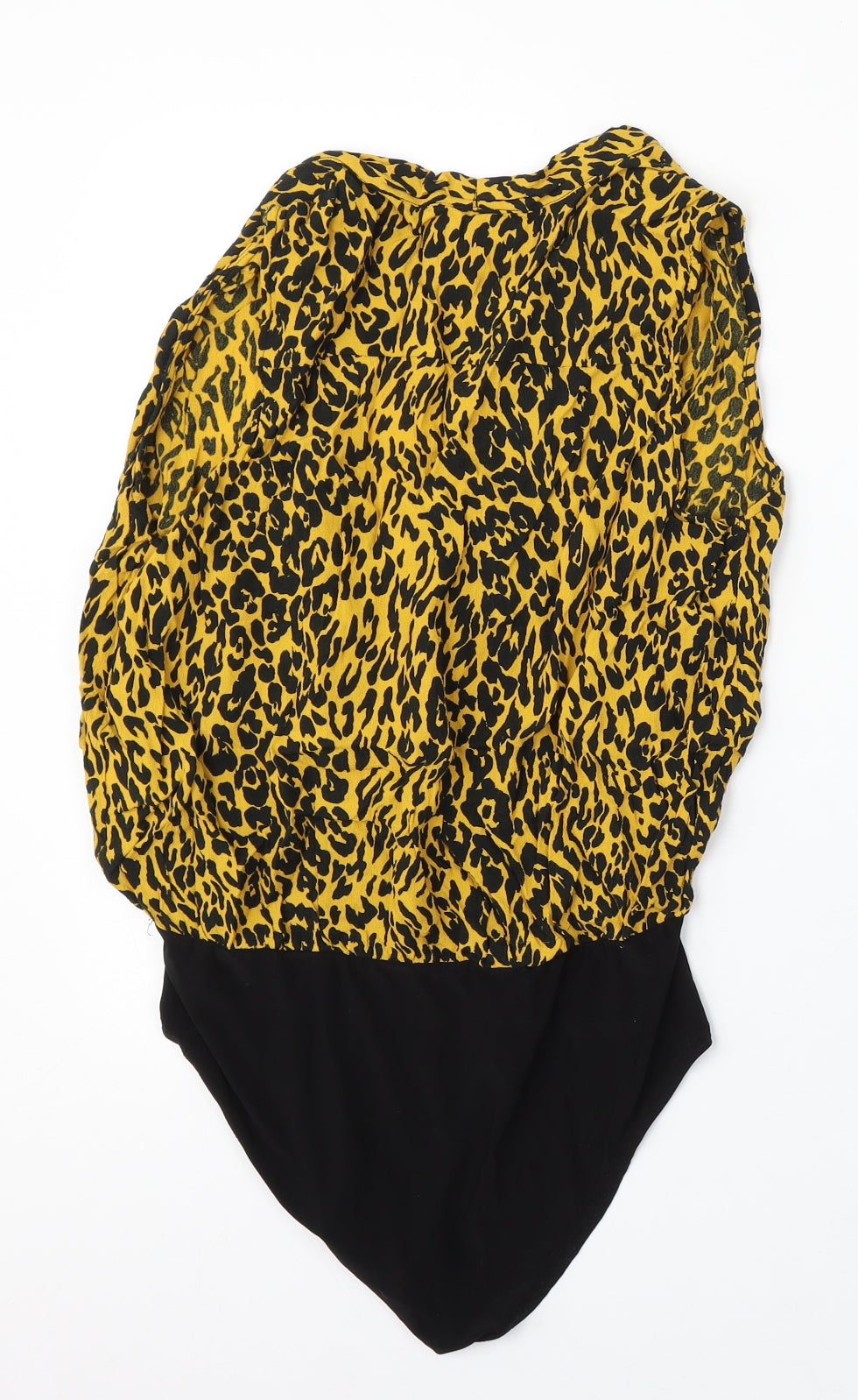 New Look Womens Multicoloured Geometric Viscose Bodysuit One-Piece Size 14 Snap - Leopard Print