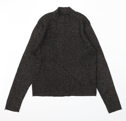 Primark Womens Black Mock Neck Viscose Pullover Jumper Size 14