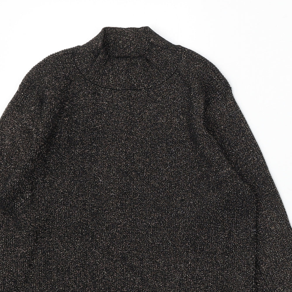 Primark Womens Black Mock Neck Viscose Pullover Jumper Size 14