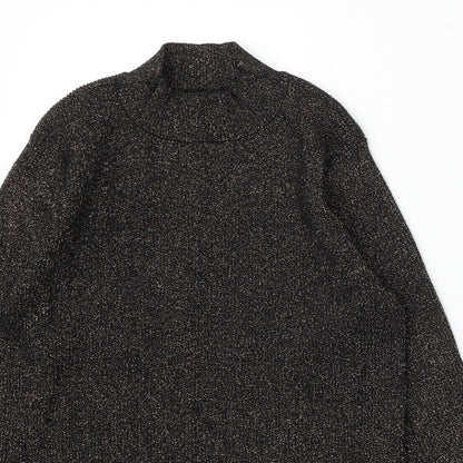 Primark Womens Black Mock Neck Viscose Pullover Jumper Size 14