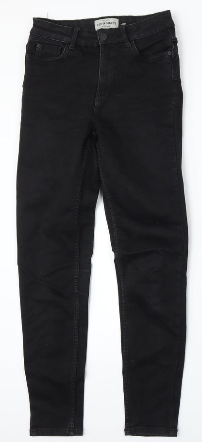 New Look Womens Black Cotton Skinny Jeans Size 8 L28 in Regular Button