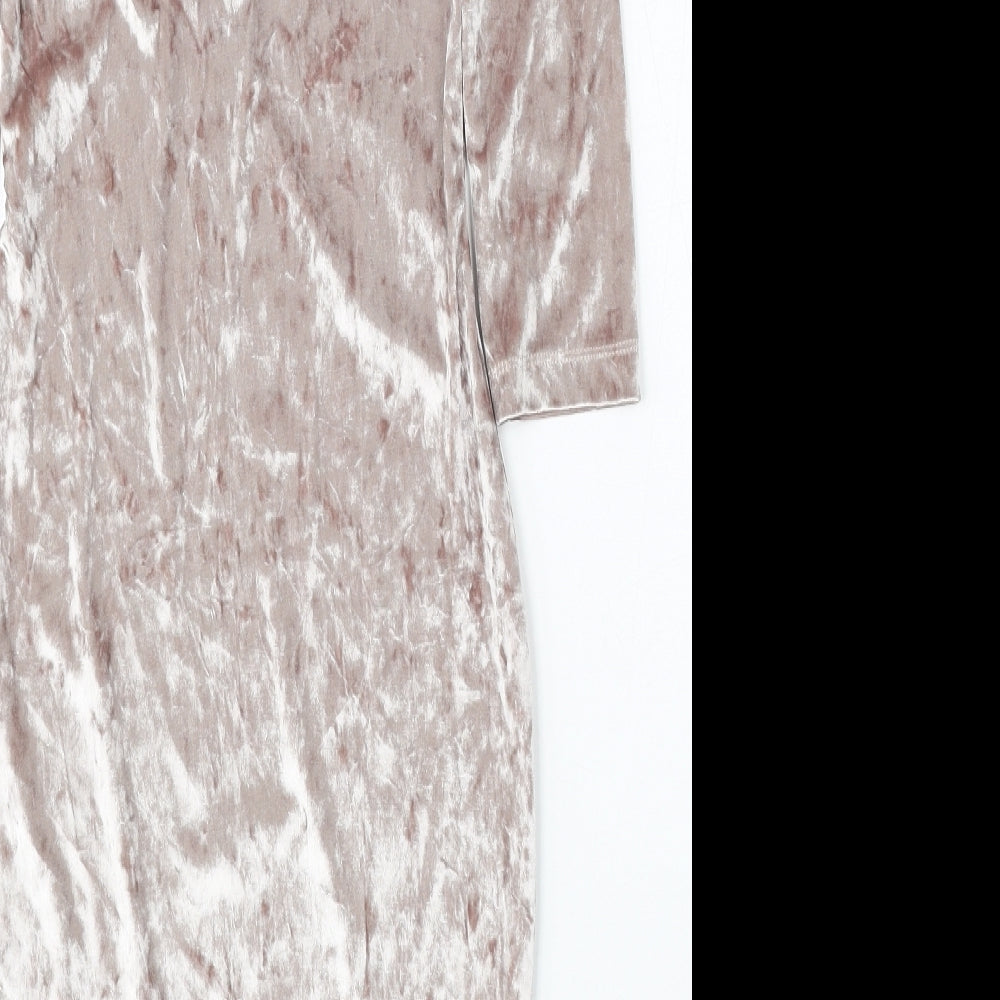 Atmosphere Womens Silver Polyester Bodycon Size 6 Round Neck