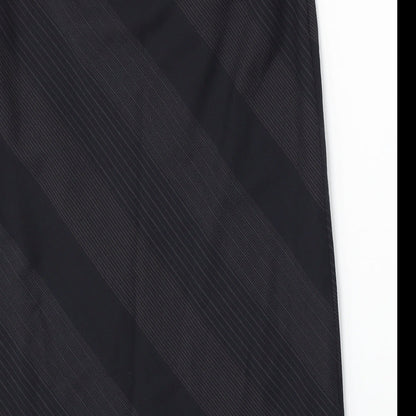 Oasis Womens Black Striped Polyester A-Line Skirt Size 12 Zip