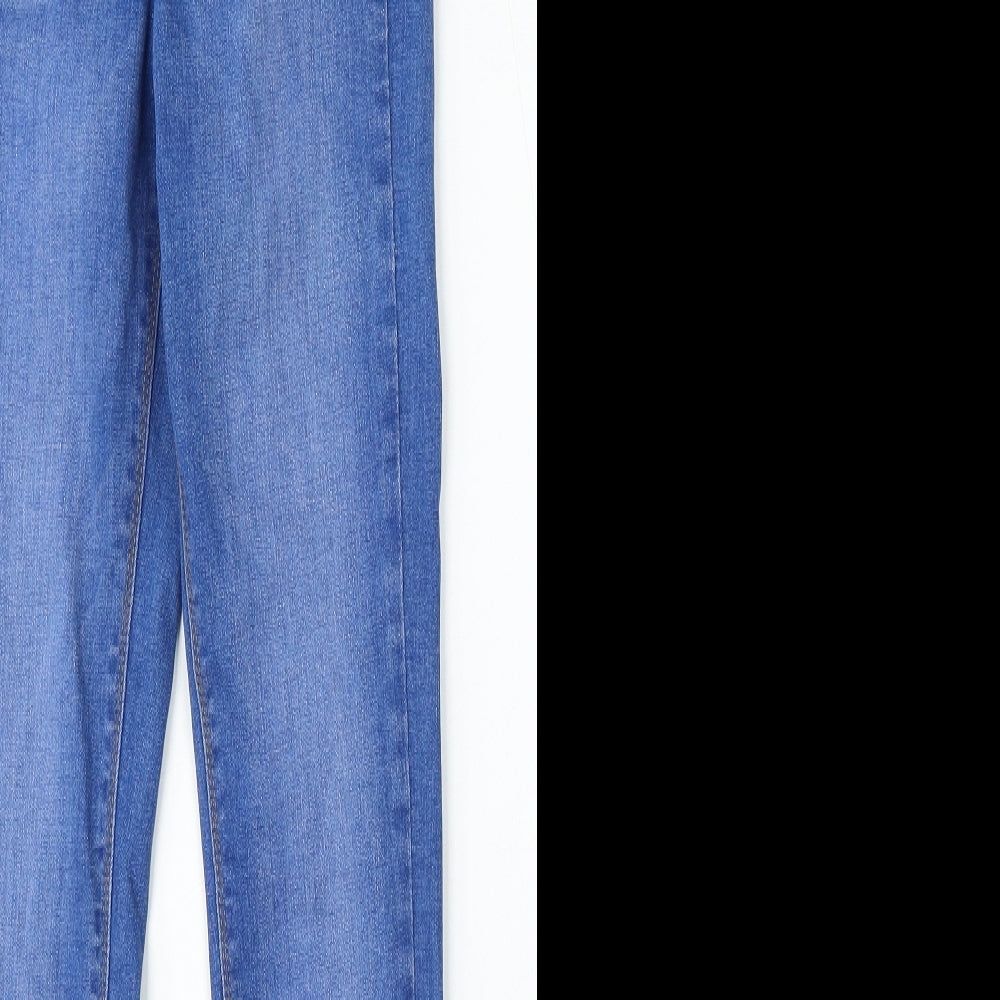 Denim & Co. Womens Blue Cotton Skinny Jeans Size 6 L28 in Regular Button