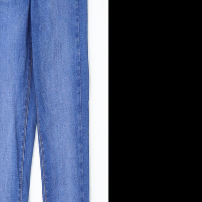 Denim & Co. Womens Blue Cotton Skinny Jeans Size 6 L28 in Regular Button
