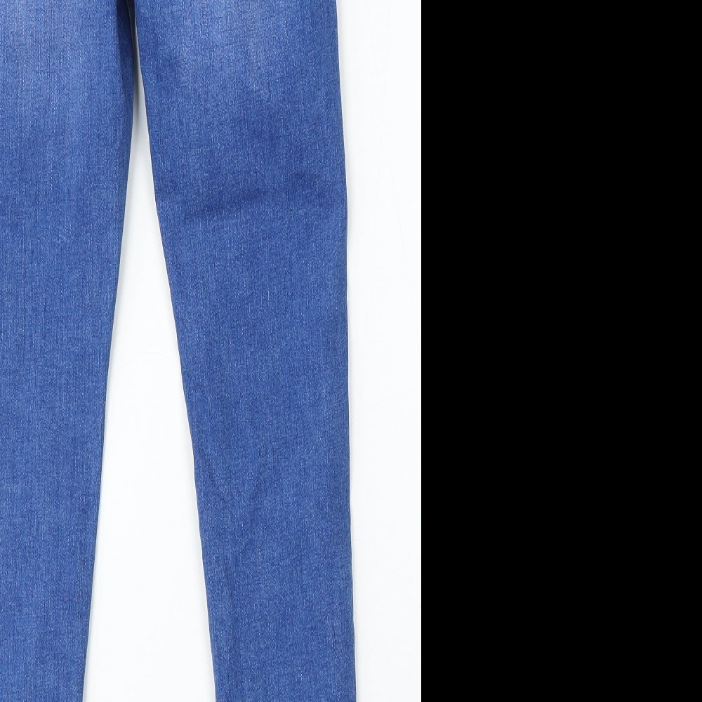 Denim & Co. Womens Blue Cotton Skinny Jeans Size 6 L28 in Regular Button
