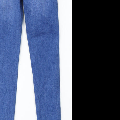 Denim & Co. Womens Blue Cotton Skinny Jeans Size 6 L28 in Regular Button