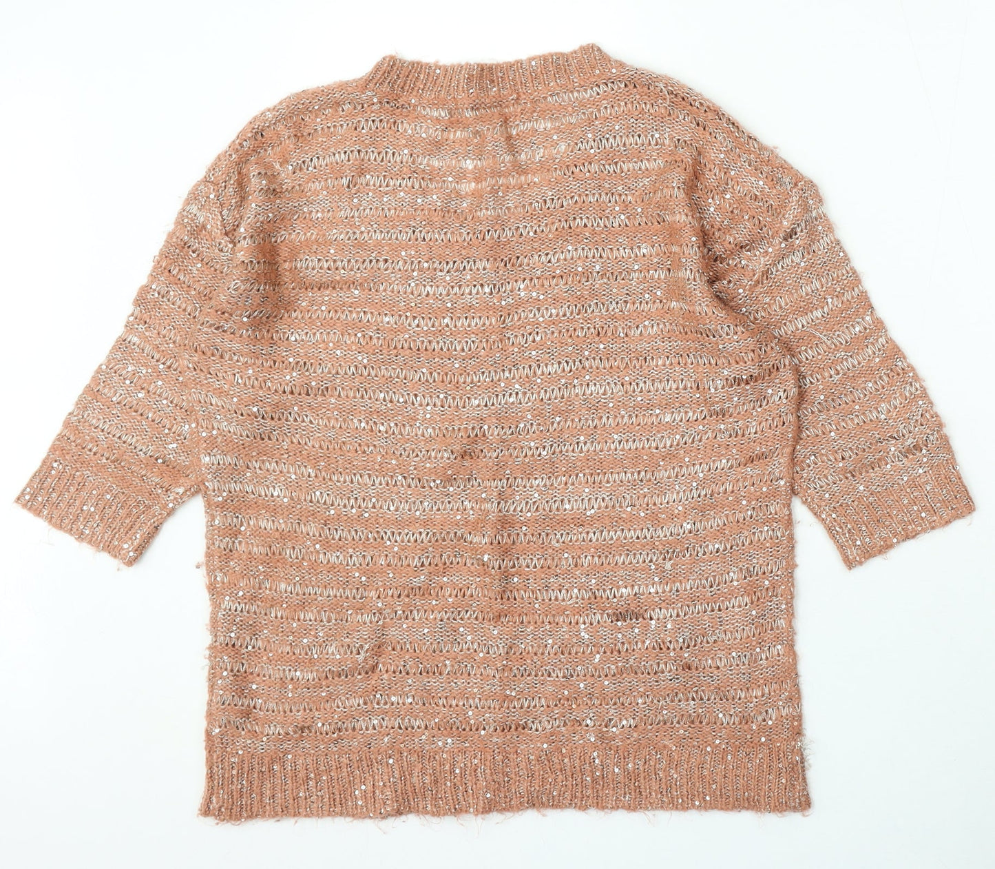 George Womens Pink Roll Neck Acrylic Pullover Jumper Size 14