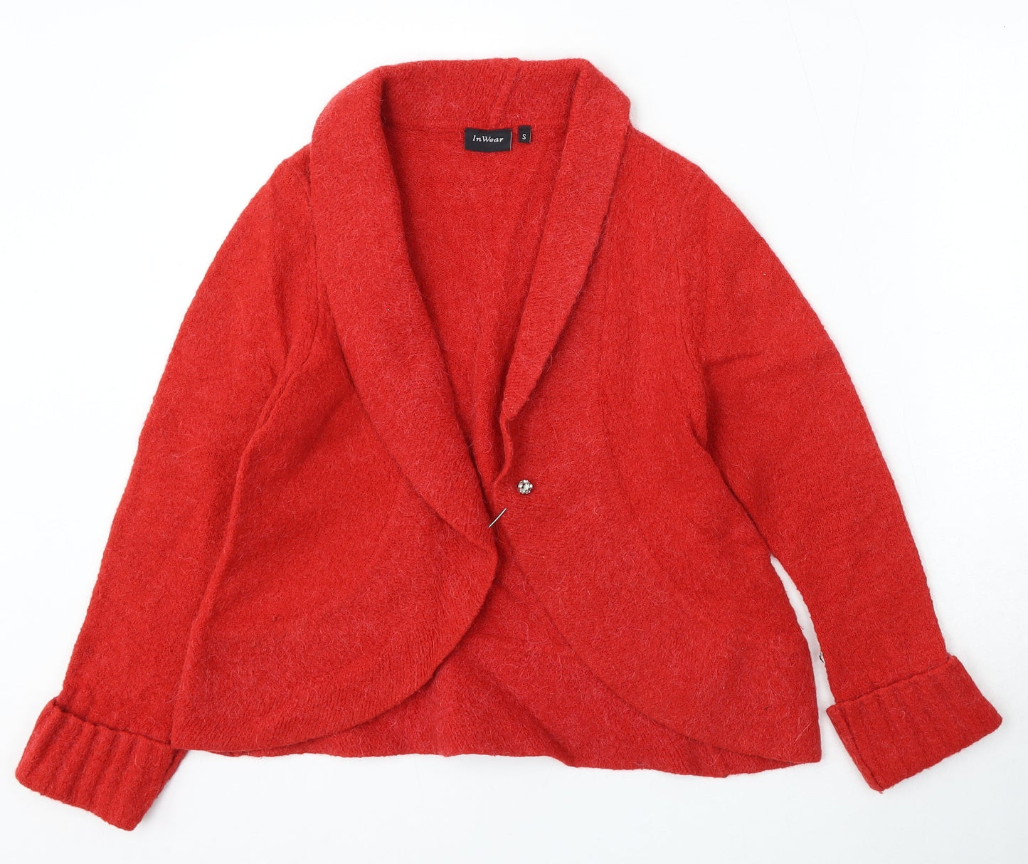 Womens UK Size S Inwear Red Cardigan Jumper
