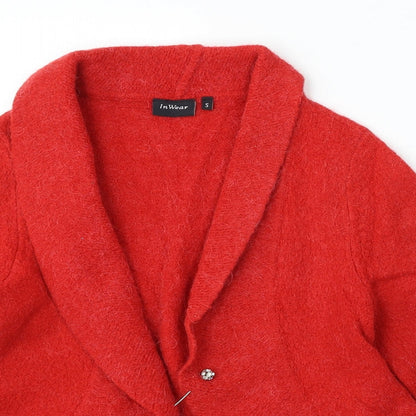 Womens UK Size S Inwear Red Cardigan Jumper