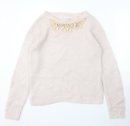 Womens UK Size 14 New Look Beige Pullover Jumper