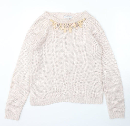 Womens UK Size 14 New Look Beige Pullover Jumper