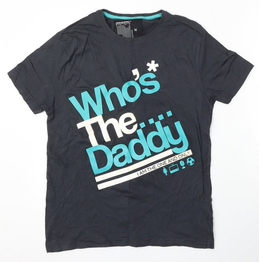 Urban Spirit Mens Grey Cotton T-Shirt Size M Round Neck - Who's the daddy