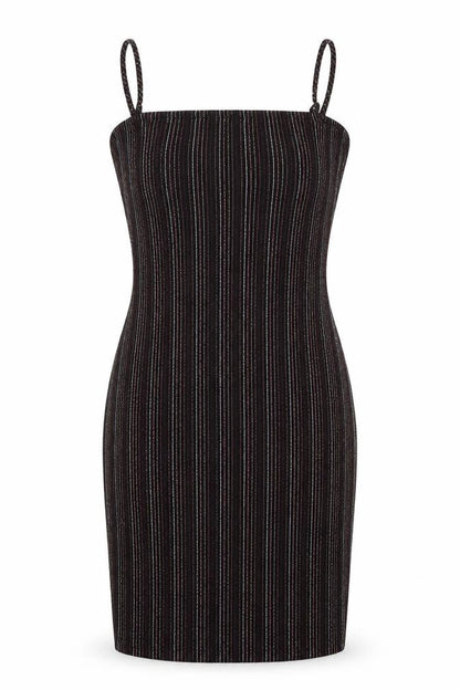 Forever 21 Womens Black Striped Polyester Bodycon Size S Round Neck