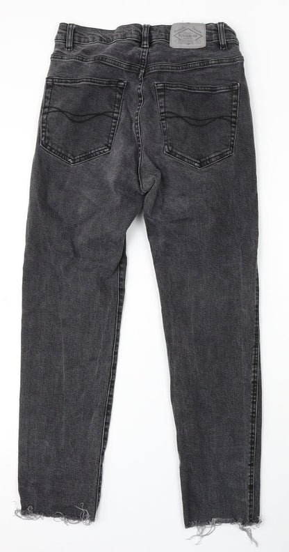 Pull&Bear Womens Grey Cotton Straight Jeans Size 8 L26 in Regular Button