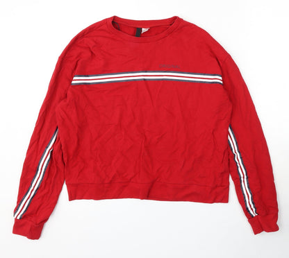 Womens UK Size S Divided by H&M Red Pullover Sweatshirt