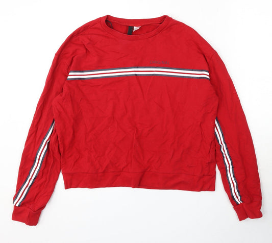 Womens UK Size S Divided by H&M Red Pullover Sweatshirt