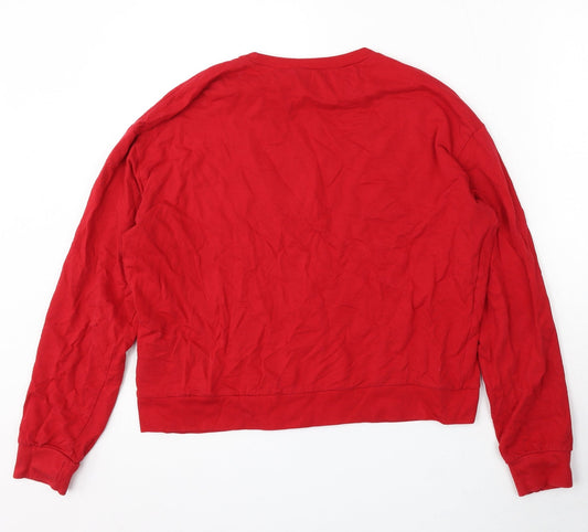 Womens UK Size S Divided by H&M Red Pullover Sweatshirt